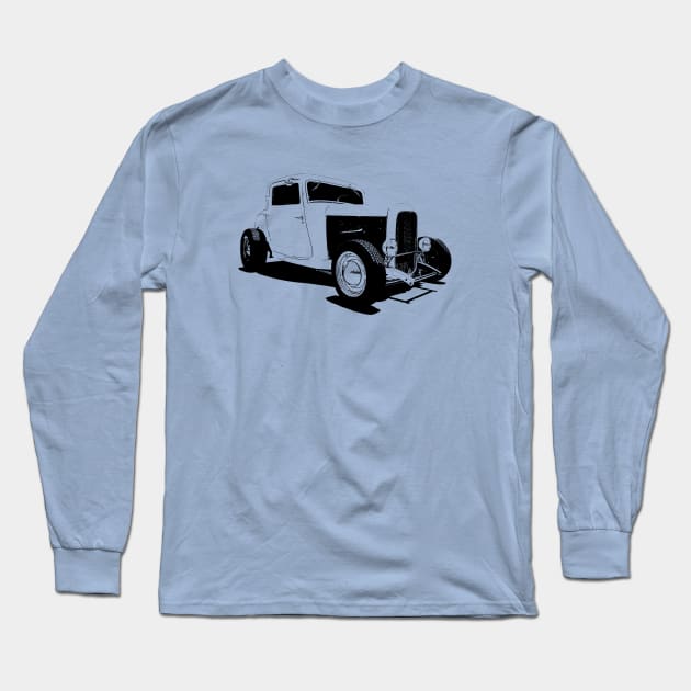 1932 Ford Model A Coupe - stylized line Long Sleeve T-Shirt by mal_photography